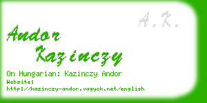 andor kazinczy business card